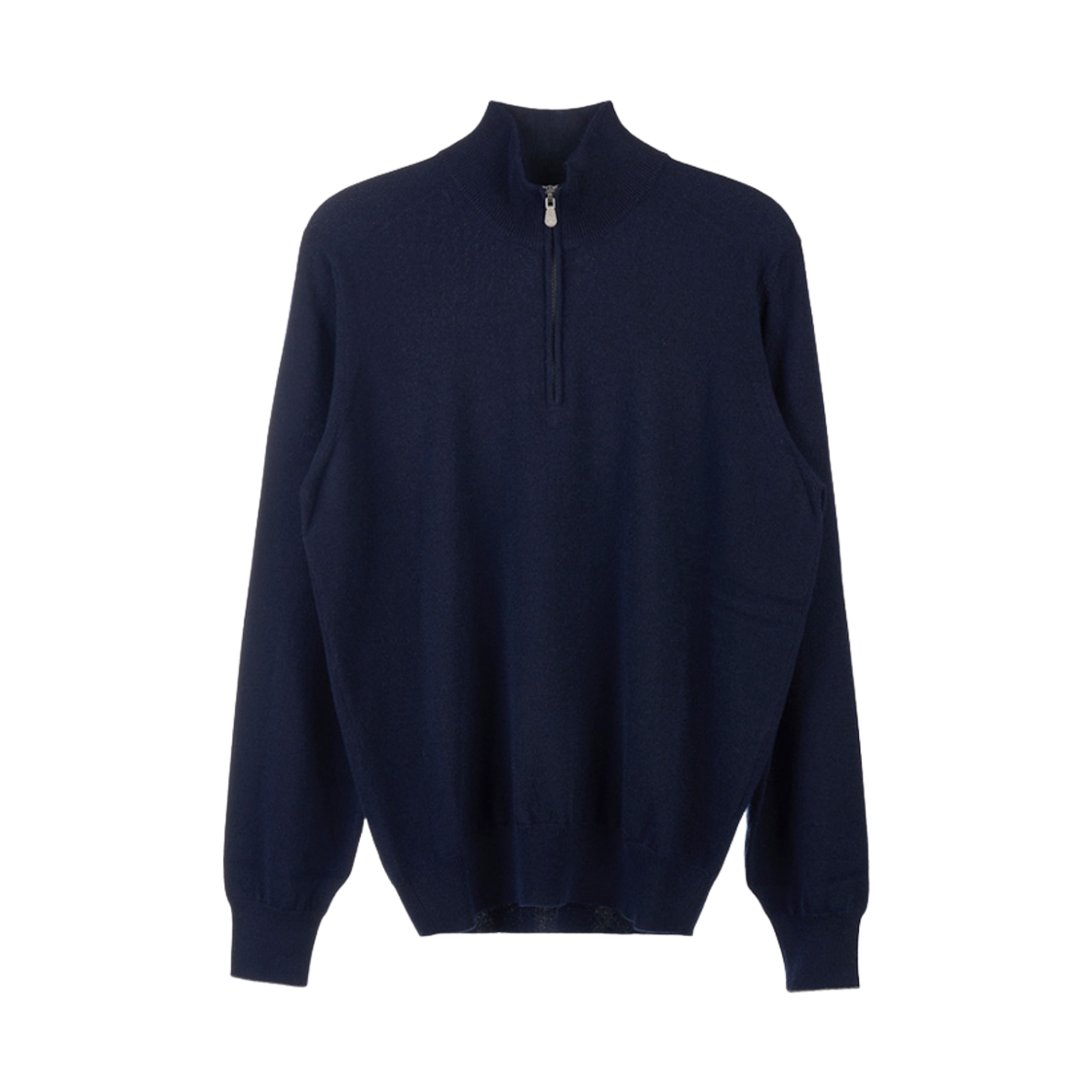 M2200124-CW425 Brunello Cucinelli Cashmere Sweater with Half Zip Navy Blue