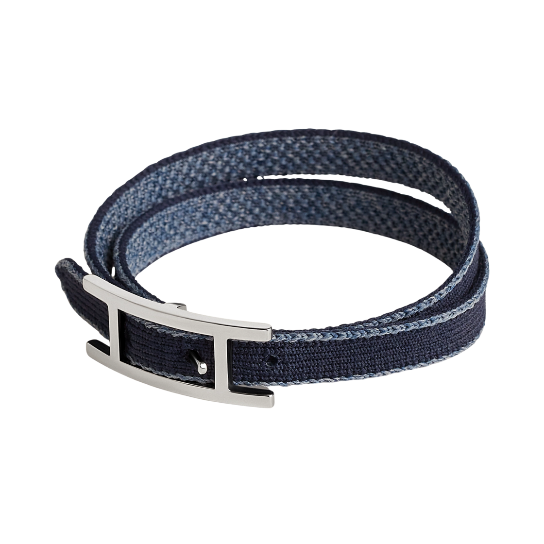 에르메스 비아피 더블 투어 마이유 스포츠 브레이슬릿 나일론 니트 & 블루 다이(Hermes Behapi Double Tour Maille Sport Bracelet Nylon Knit & Blue Dye) - 1