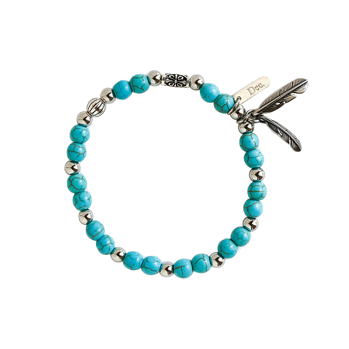 DJ25B02 December Ten Turquoise Beads Bracelet