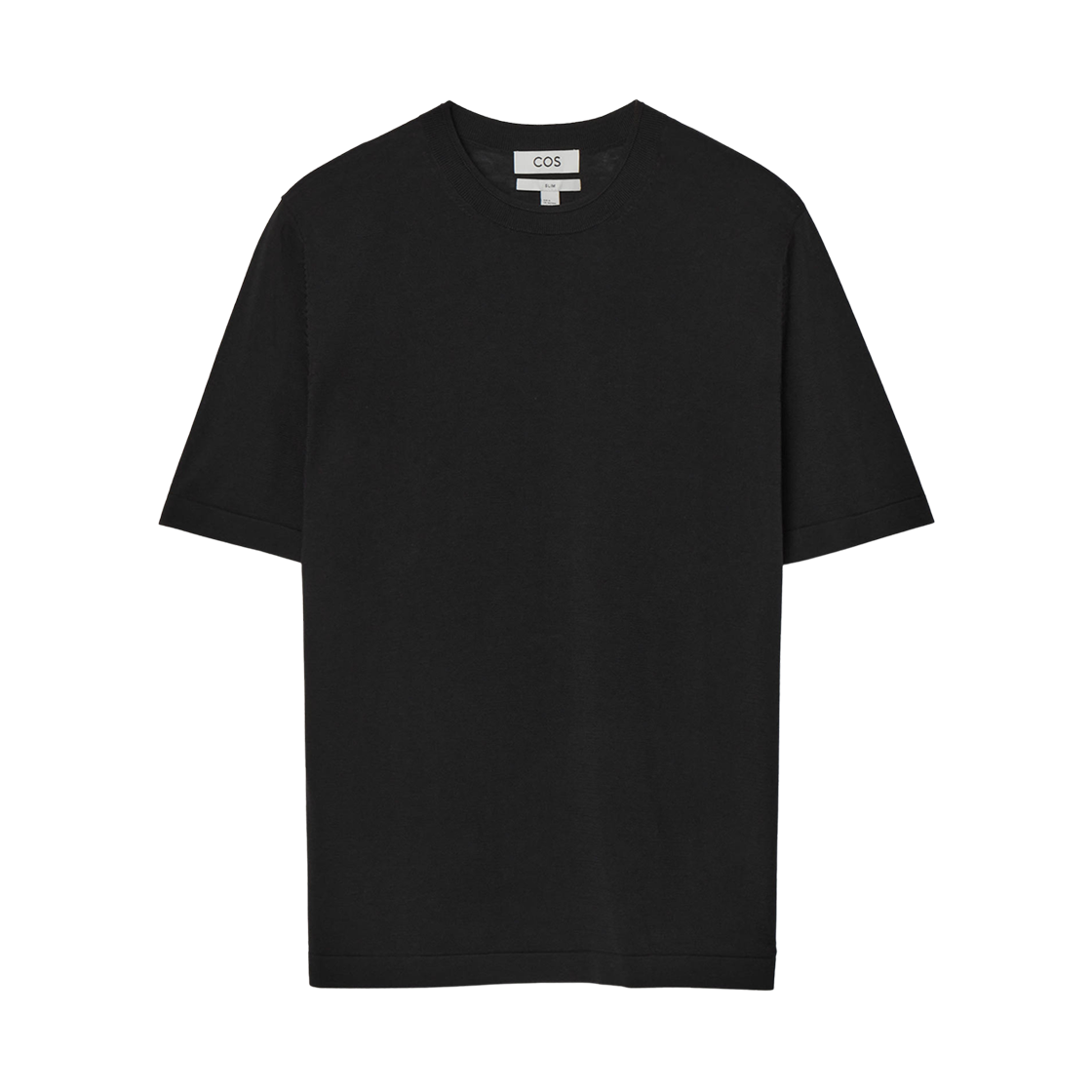 1241762001 COS Base Slim Silk T-Shirt Black