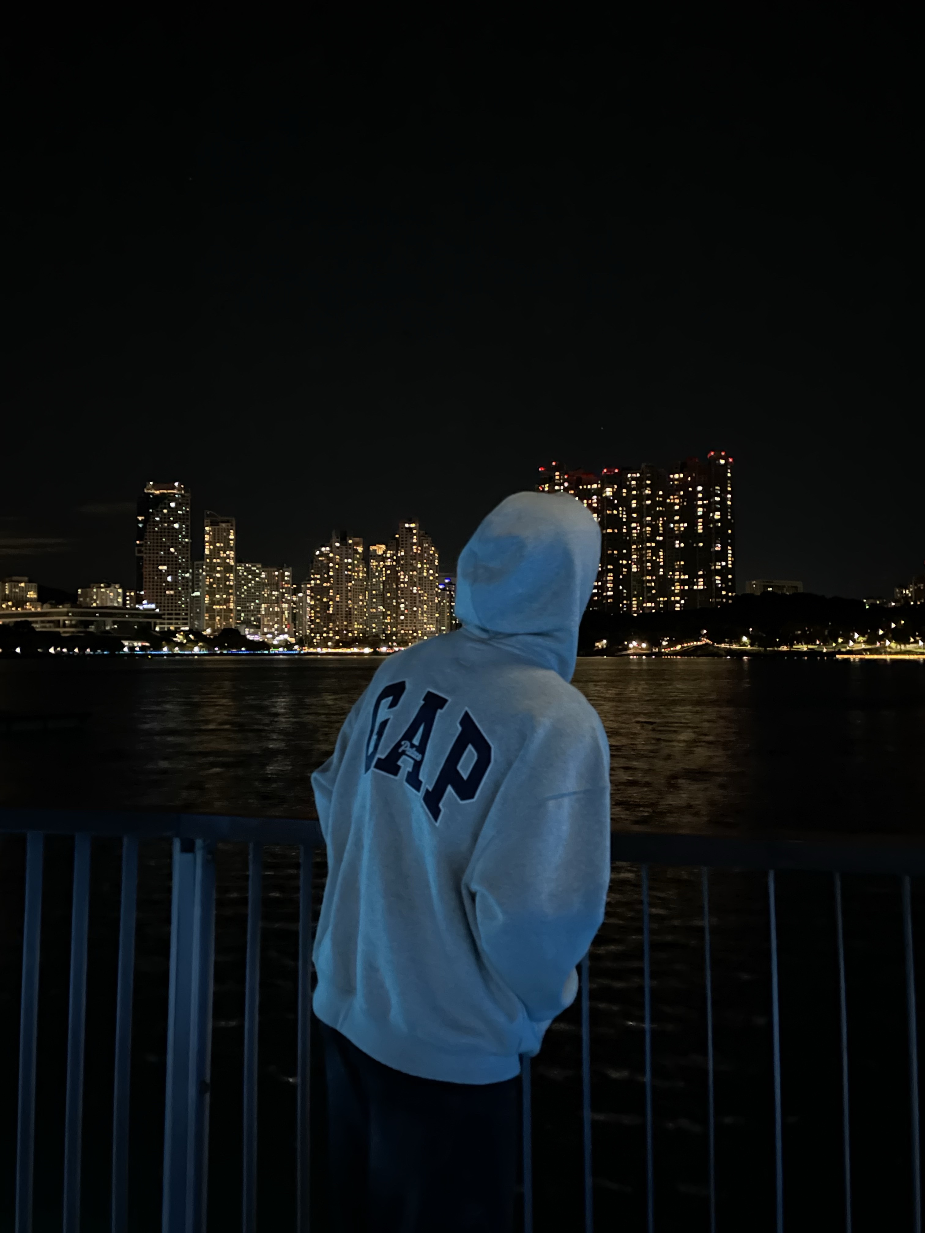 Palace x Gap Hood Grey - 24SS 착용 스타일 - 2
