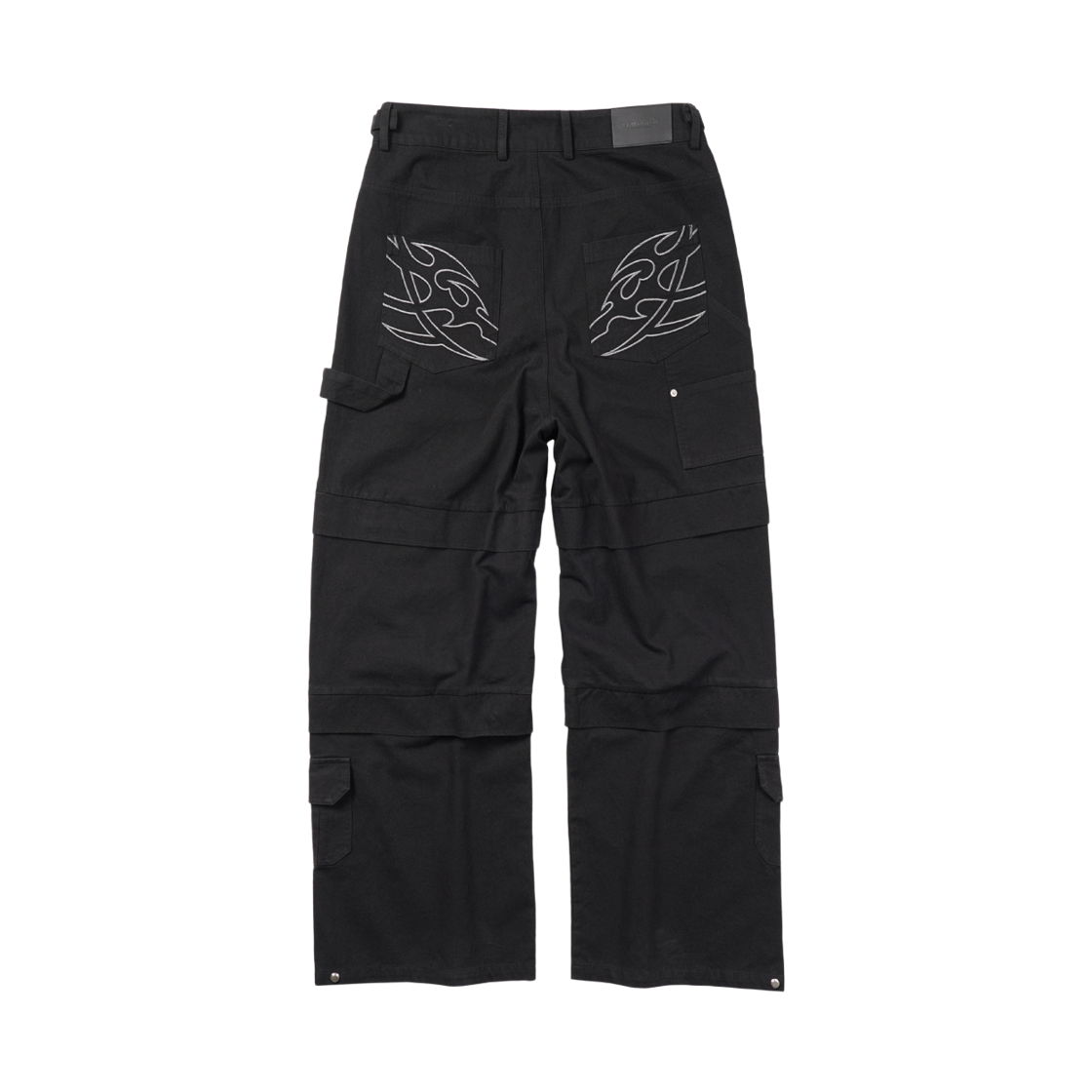 플레이버리즘 더블 레이어드 카펜터 배기 팬츠 블랙(Flavorism Double Layered Carpenter Baggy Pants Black)