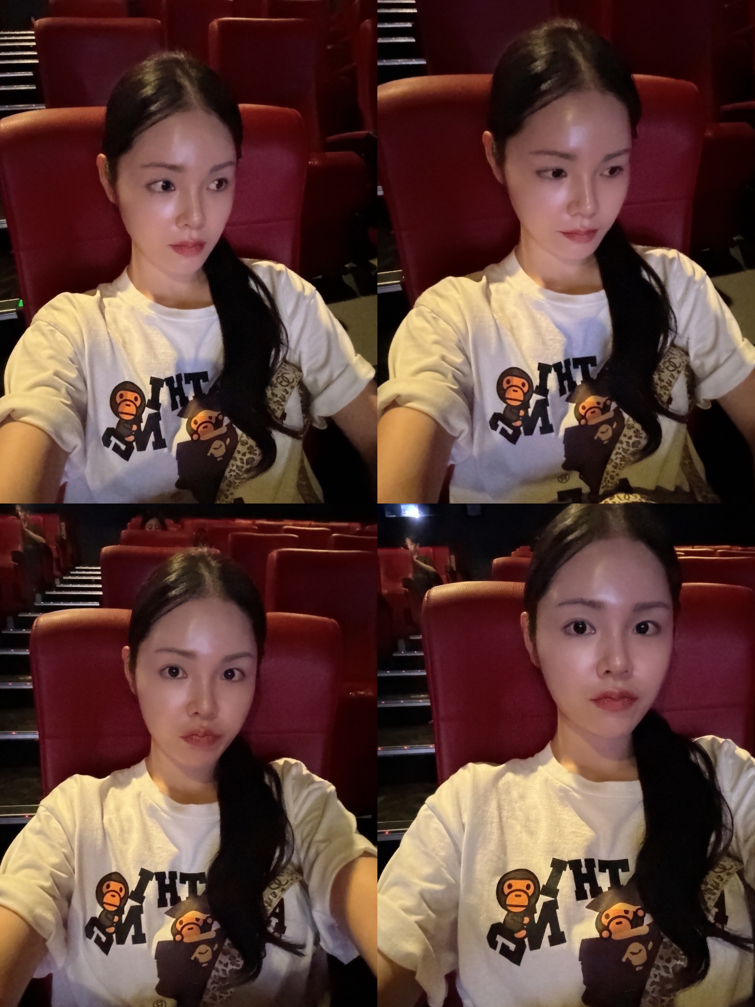 BAPE College Milo T-shirt White 착용 스타일 - 4