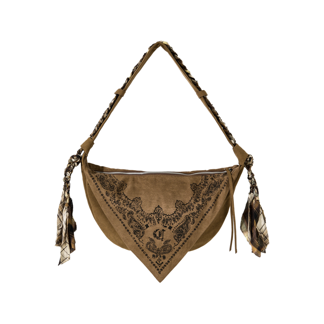코드 러스틱 스트랩 반다나 호보백 브라운(Cord Rustic Strap Bandana Hobo Bag Brown)