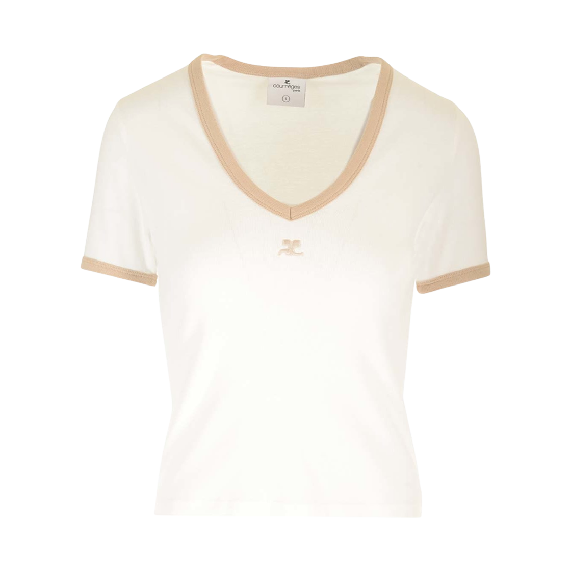 224JTS137JS0070B131 (W) Courreges Contrast T-Shirt White