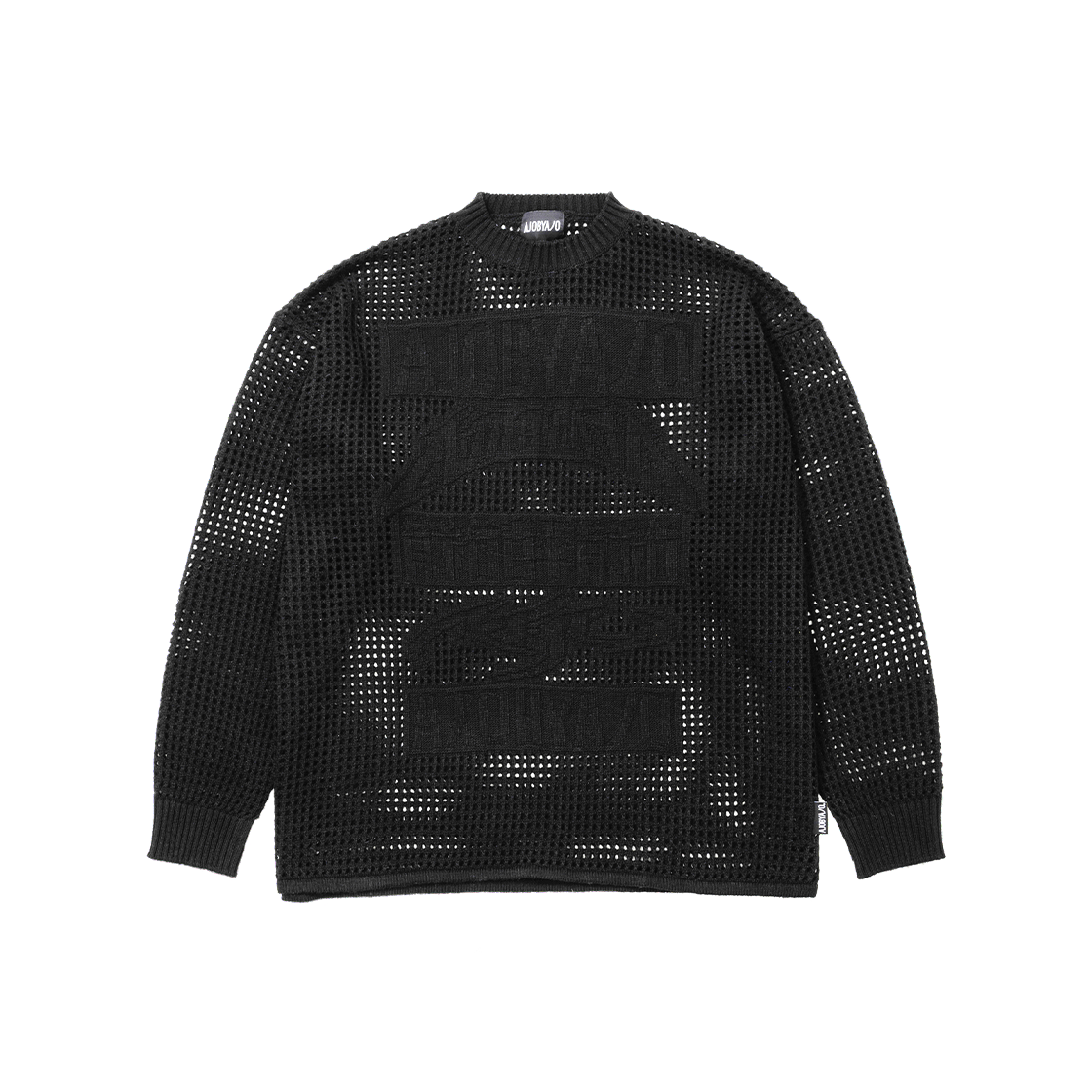 AJ254KN001BK AJOBYAJO Total Logo Drop Needle Sweater Black