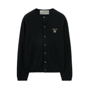 SATUR Loren Basic Crewneck Fine Cardigan Black