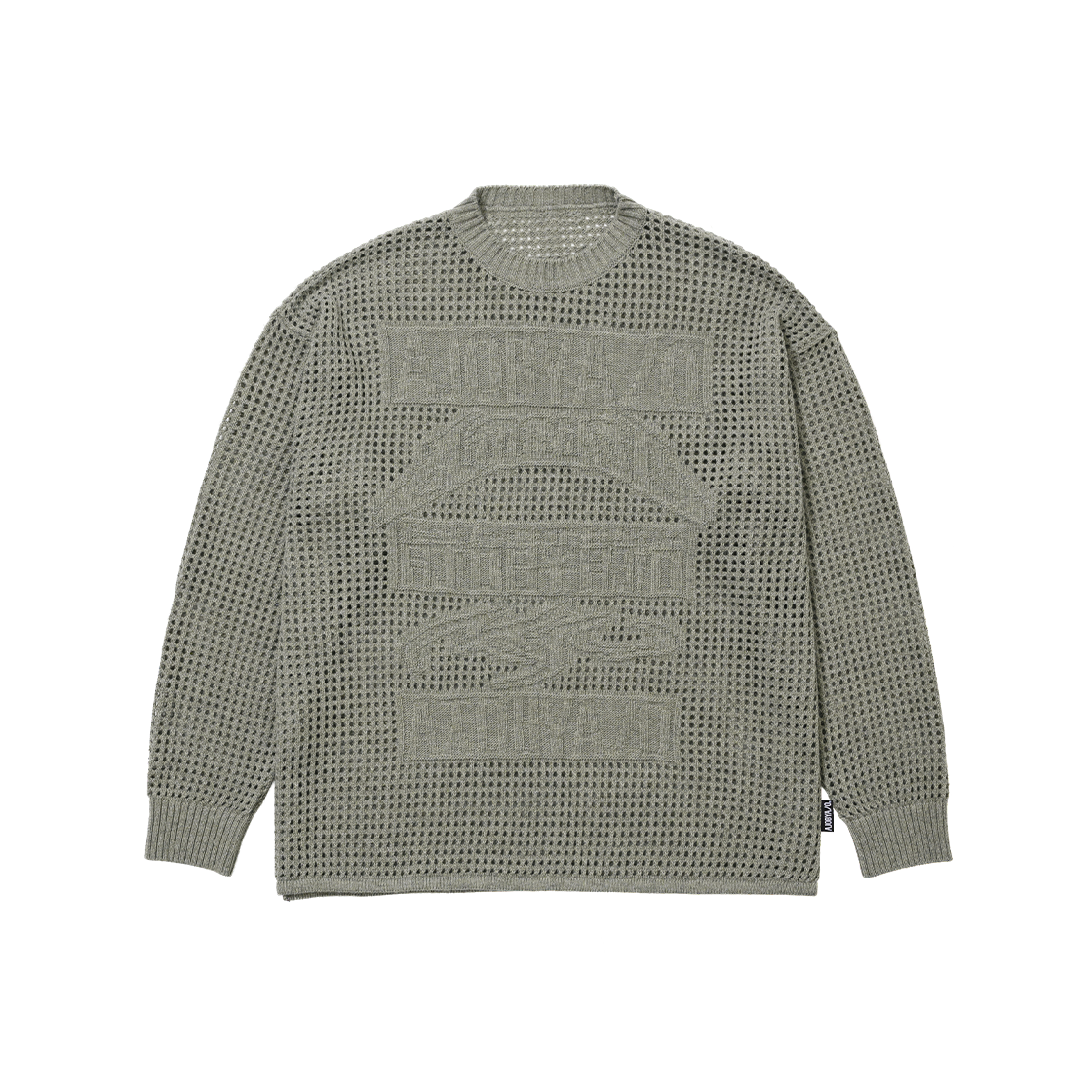 AJ254KN001AK AJOBYAJO Total Logo Drop Needle Sweater Ash Khaki