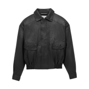 Saint Laurent Bomber Jacket in Bubbled Lambskin Black