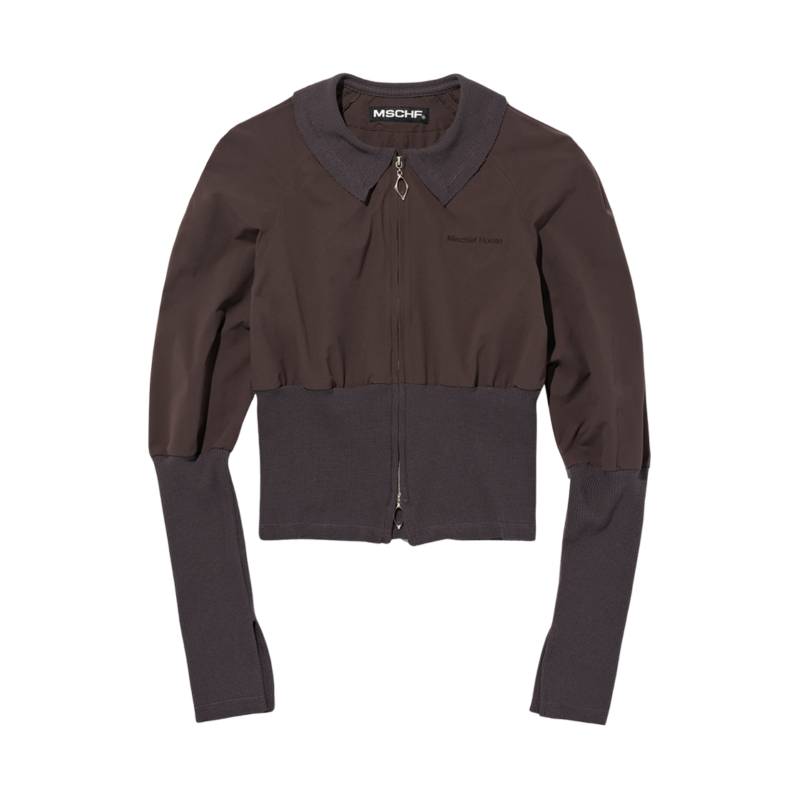 (W) 미스치프 라이트웨이트 와플 집업 셔츠 브라운((W) Mischief Lightweight Waffle Zip Up Shirts Brown)