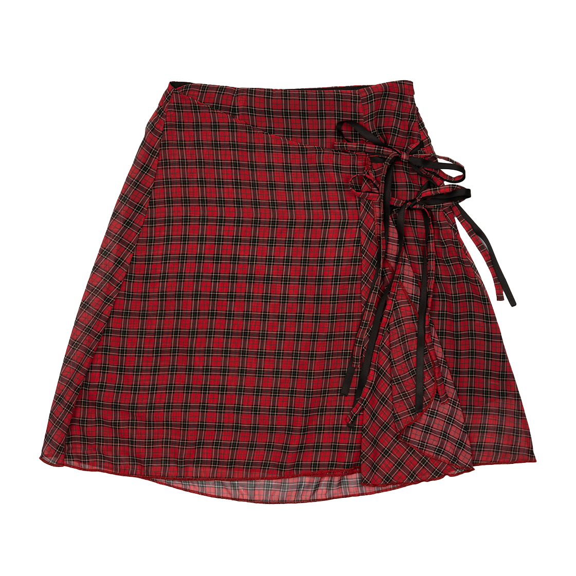 러프넥 언밸런스 타이 스커트 레드(Roughneck Unbalance Tie Skirt Red)