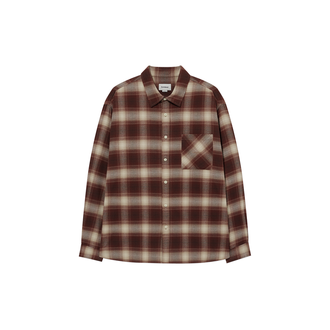 커버낫 브러쉬드 옴브레 체크셔츠 브릭(Covernat Brushed Ombre Check Shirt Brick) - 1