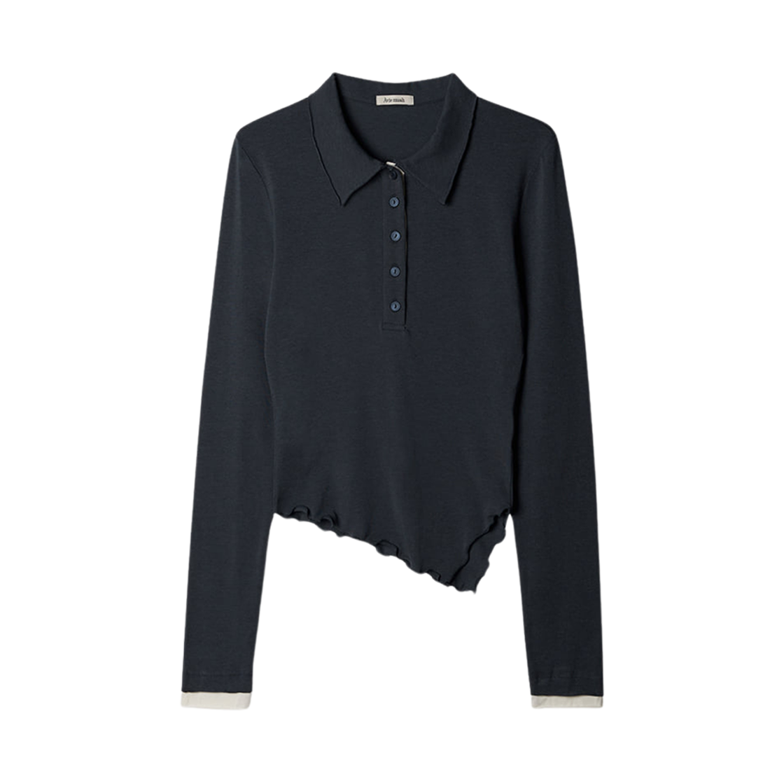 - (W) Aviemuah Asymmetric Burton Slim T-Shirt Navy