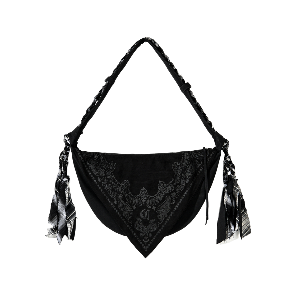 코드 러스틱 스트랩 반다나 호보백 블랙(Cord Rustic Strap Bandana Hobo Bag Black)