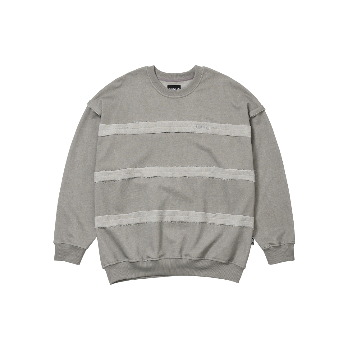 AJ254TP006LG AJOBYAJO Inside Out Stripe Sweatshirt Light Grey