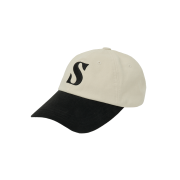SATUR Vintage Mix Casual Ball Cap Cream Black