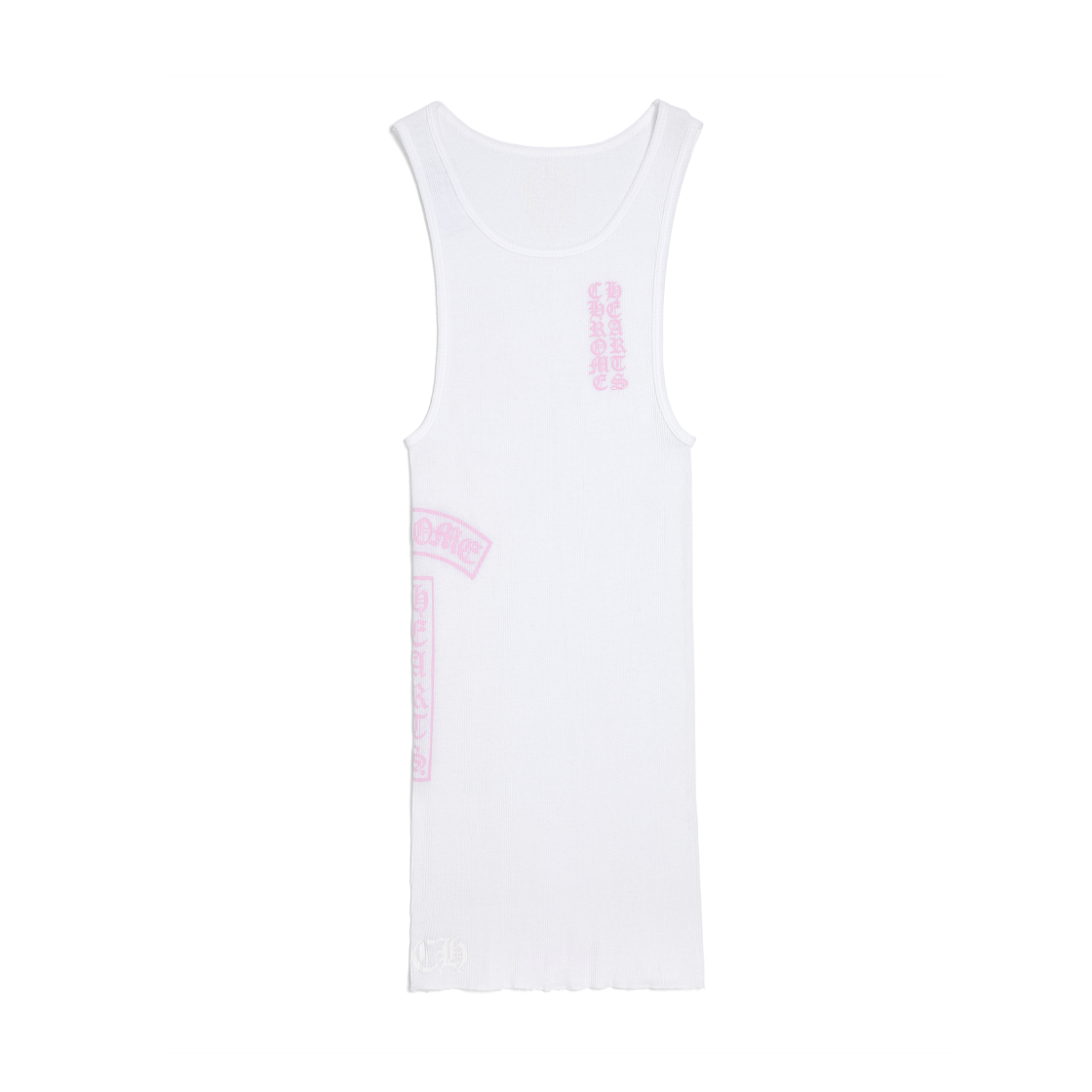 - Chrome Hearts T Bar Rib Tank White Pink