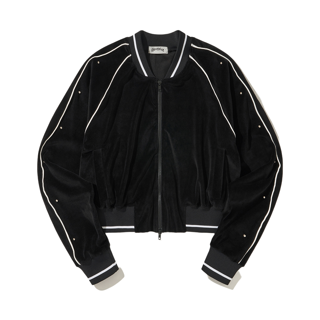 D25FTJ02BK DAUSPICE Velour Stadium Jacket Black
