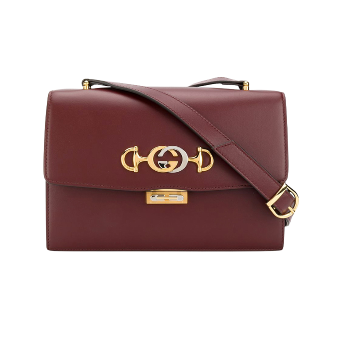 576388-05J0X-6629 Gucci Zumi Leather Shoulder Bag Burgundy