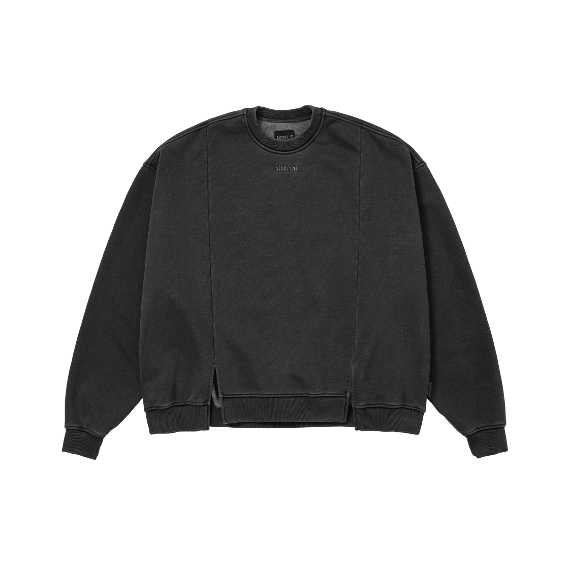 AJ254TP005CH AJOBYAJO Twofold Wide Washed Sweatshirt Charcoal