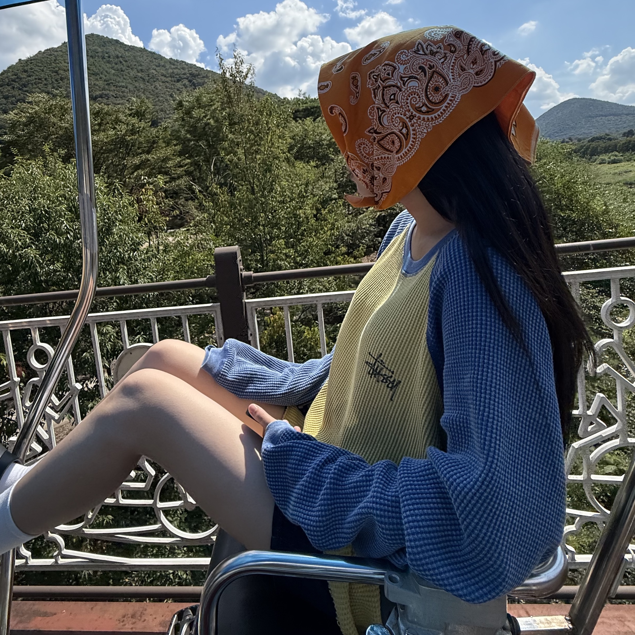 Stussy Basic Stussy Thermal 2 Tone LS T-Shirt Yellow, (W) Nike Calm Slide Black 착용 스타일 - 2