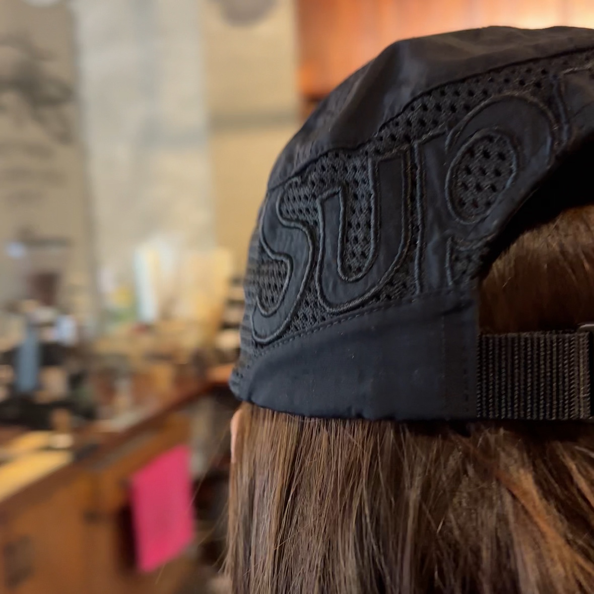 Supreme Cordura Mesh 6-Panel Black - 25SS 착용 스타일