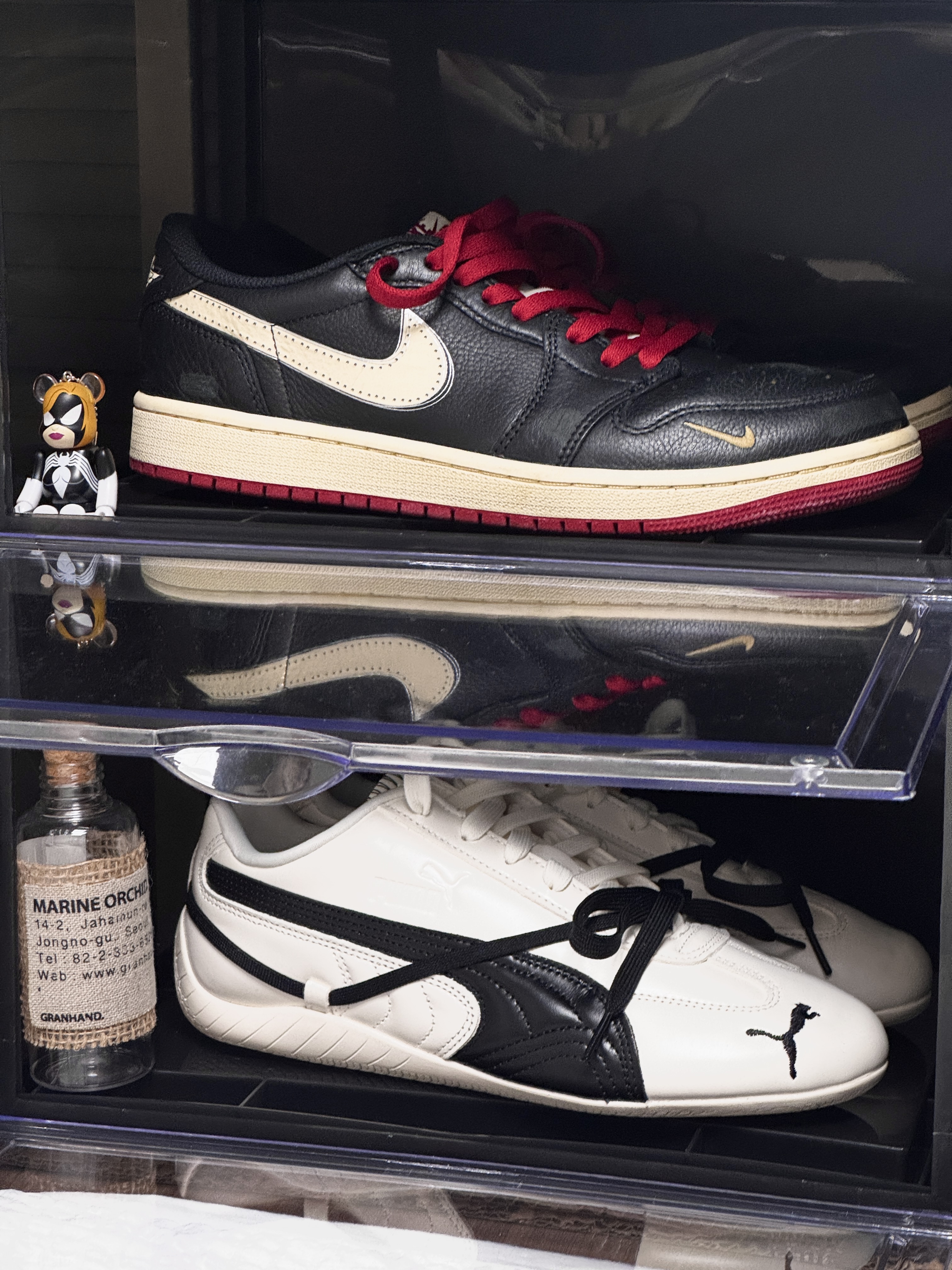 (W) Puma x Rosé Speedcat LEA Warm White Black, Adidas x Song for the Mute Country OG Maroon Core Black 착용 스타일 - 6
