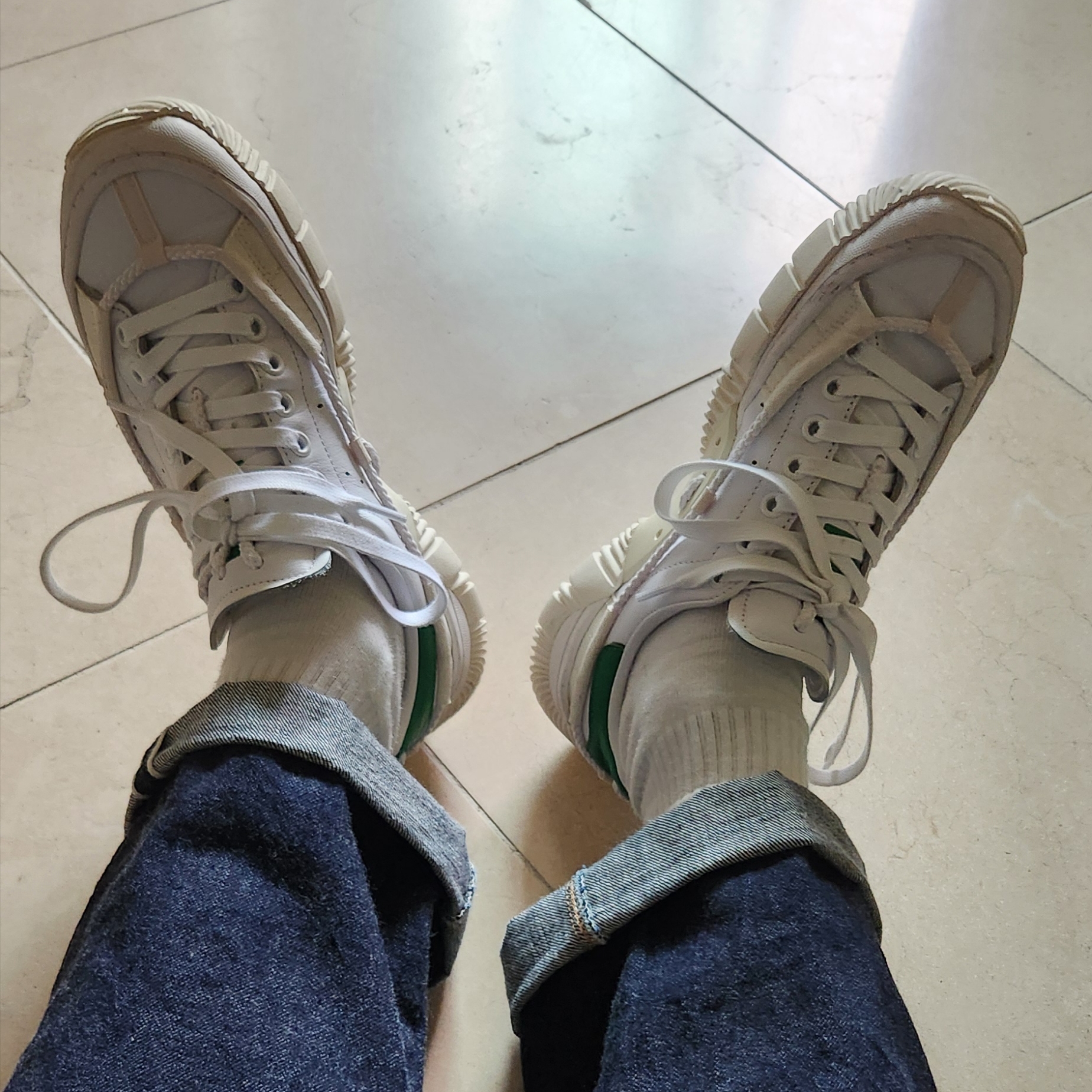 Adidas x Craig Green Scuba Stan Off White Green 착용 스타일