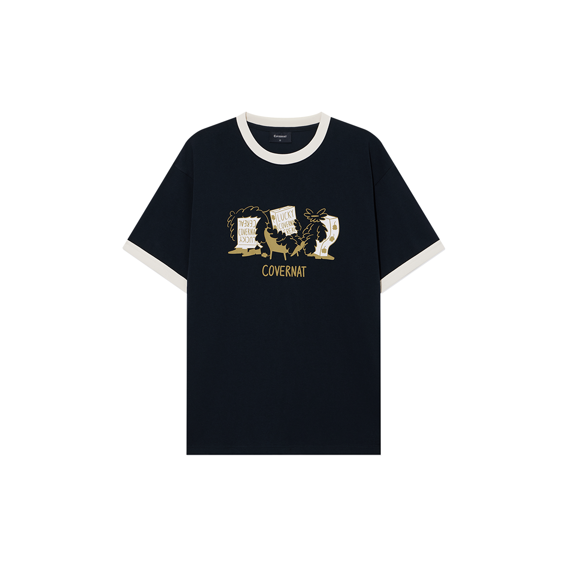 CO2503STC1NA Covernat X Haydonna Lucky Cereal Ringer T-Shirt Navy
