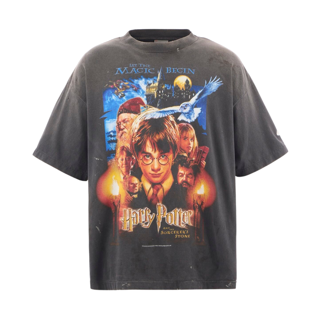 세인트 마이클 x 해리 포터 마법사의 돌 숏슬리브 티셔츠 블랙 - 25AW