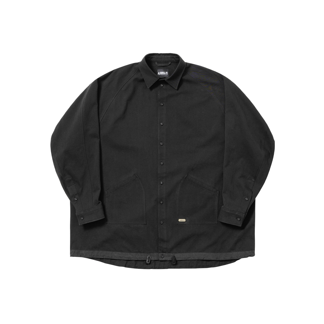 AJ254SH002BK AJOBYAJO 3D Raglan String Overshirt Black