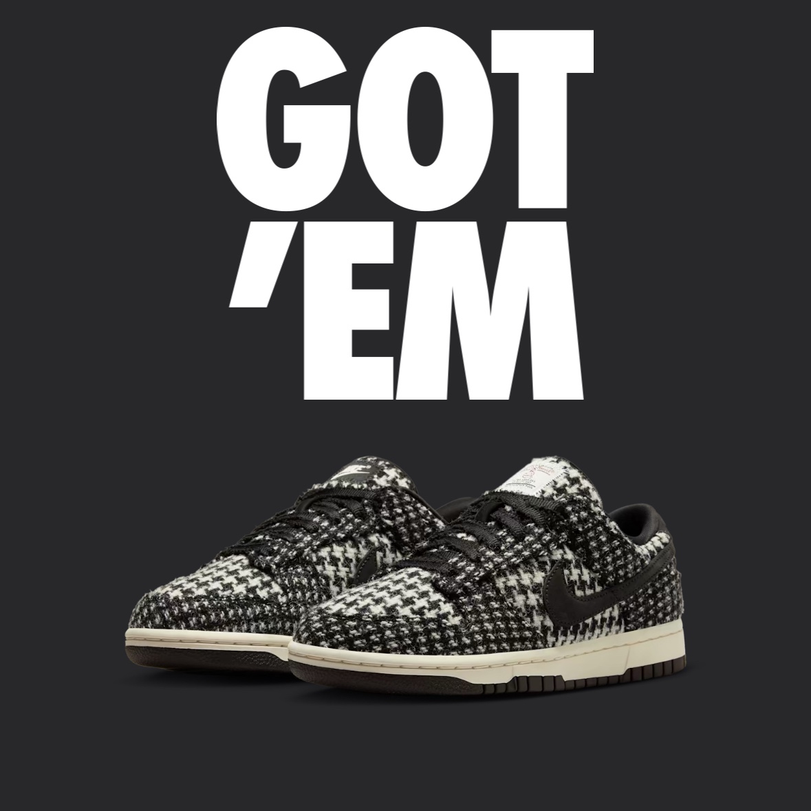 (W) Nike x Harris Tweed Dunk Low Black and Phantom 착용 스타일