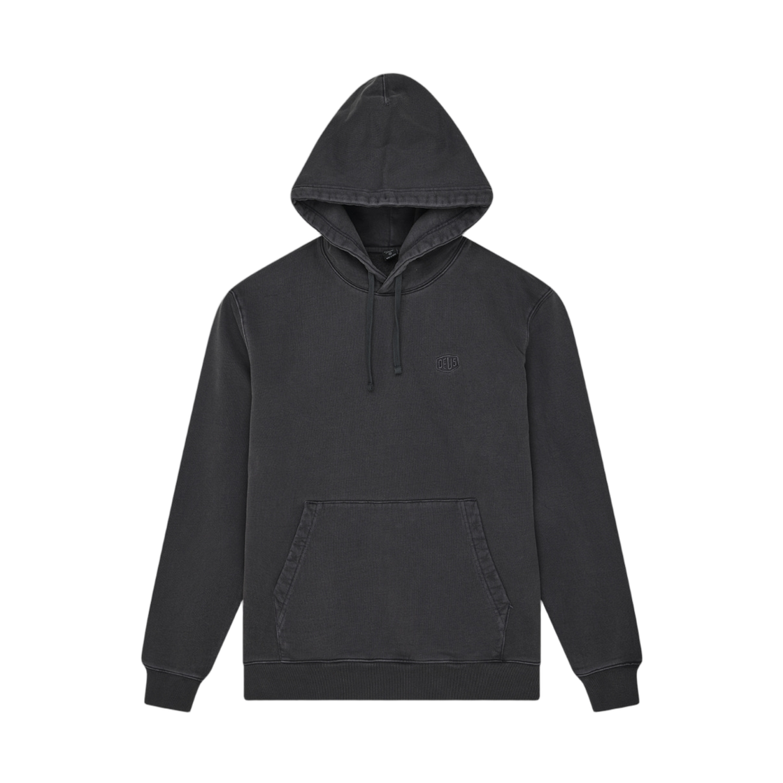 데우스 엑스 마키나 쉴드 가먼트 다이드 후드 블랙(Deus Ex Machina Shield Garment Dyed Hoodie Black)