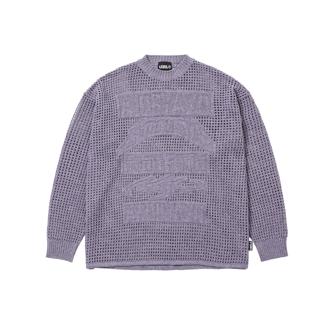 AJ254KN001LC AJOBYAJO Total Logo Drop Needle Sweater Lilac
