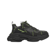 Balenciaga Allover Logo Triple S Sneakers Black Fluo Yellow