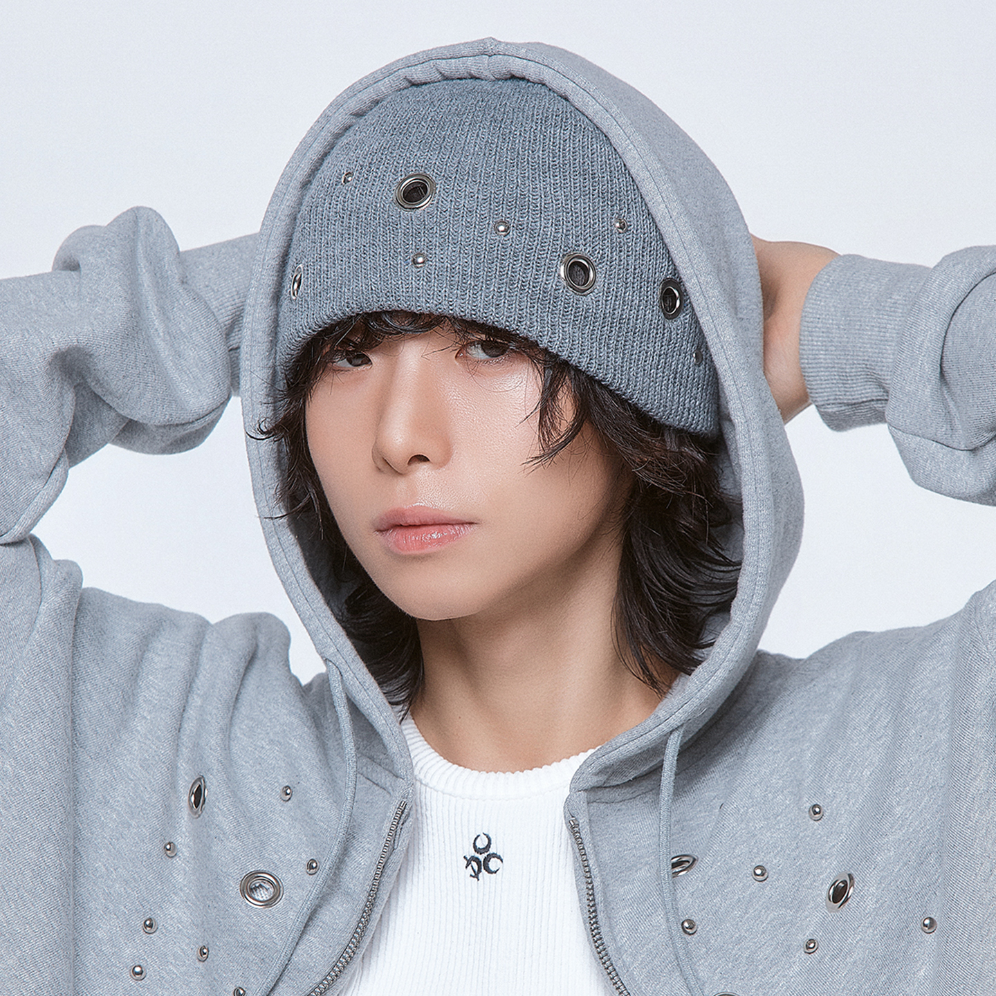 디오스피스 아일렛 스터드 비니 그레이(DAUSPICE Eyelet Stud Beanie Gray) - 4