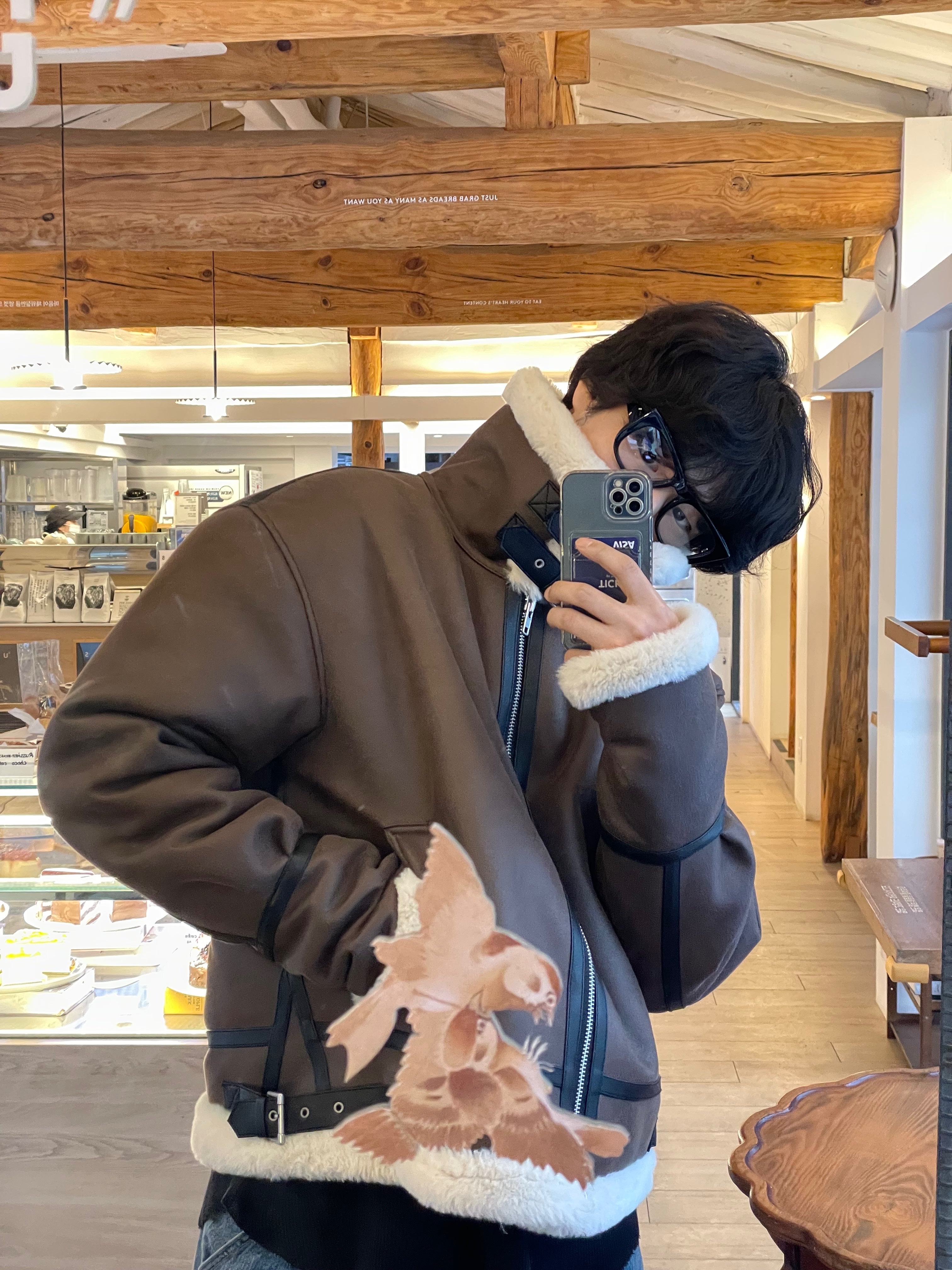 Gentle Monster x Maison Margiela MM008 Black Clear, Nike Therma-Fit ADV Aeroloft Repel Down Running Jacket Black - Asia 착용 스타일 - 6