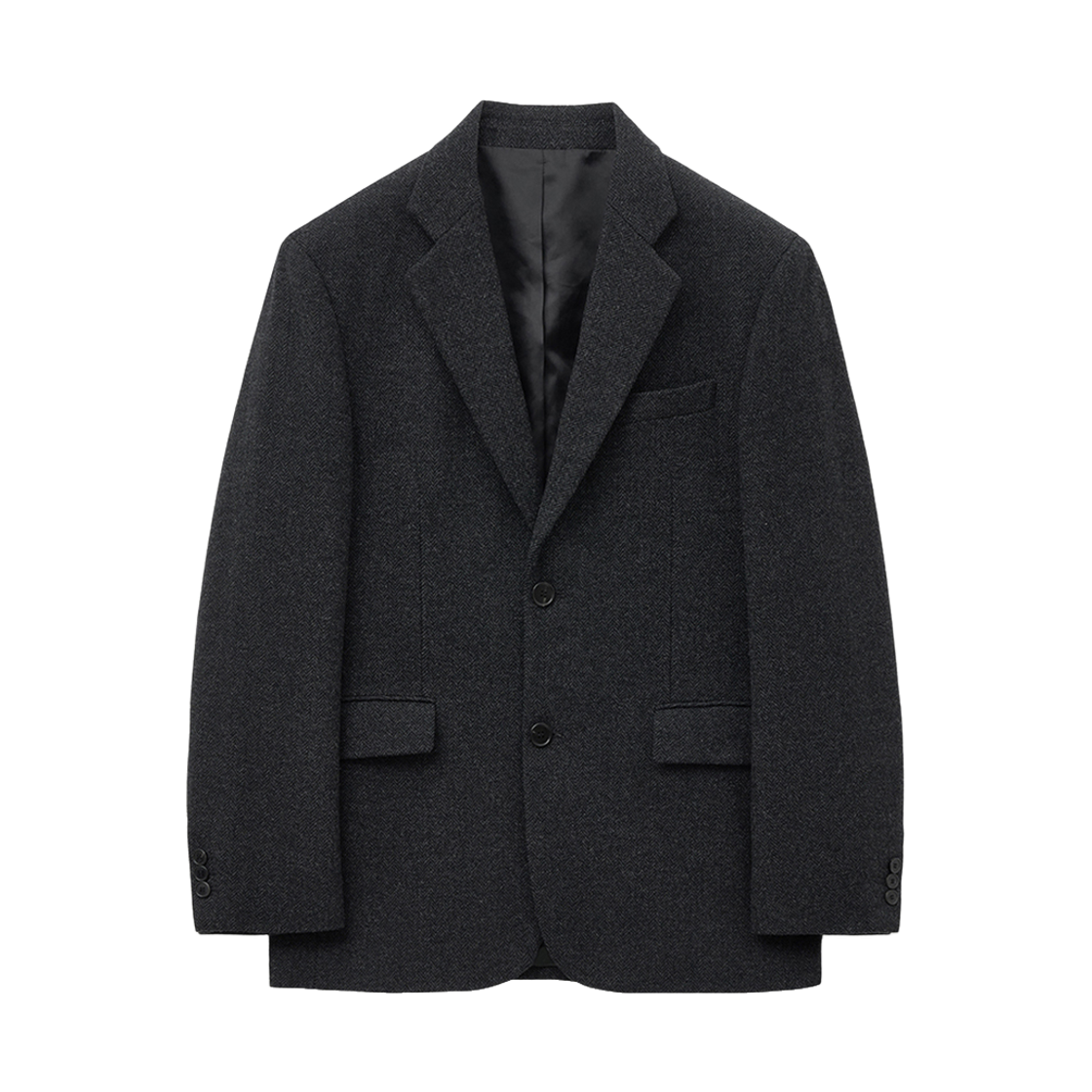 티엔지티 레드포드 울 블렌디드 헤링본 자켓 다크 그레이