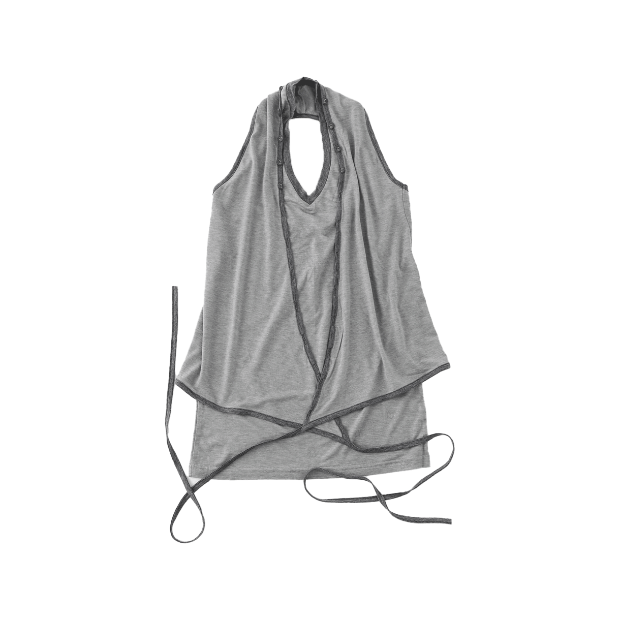 울리카 상투스 우먼 홀터 랩 슬리브리스 그레이 - 25FW(Ulika Sanctus Women Halter Wrap Sleeveless Grey - 25FW)