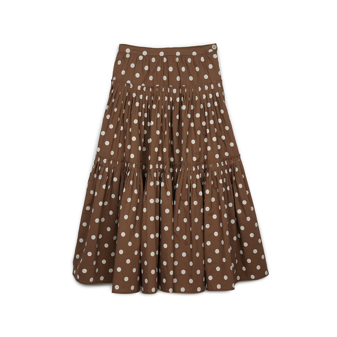 그린버터 폴카 도트 플리츠 스커트 브라운