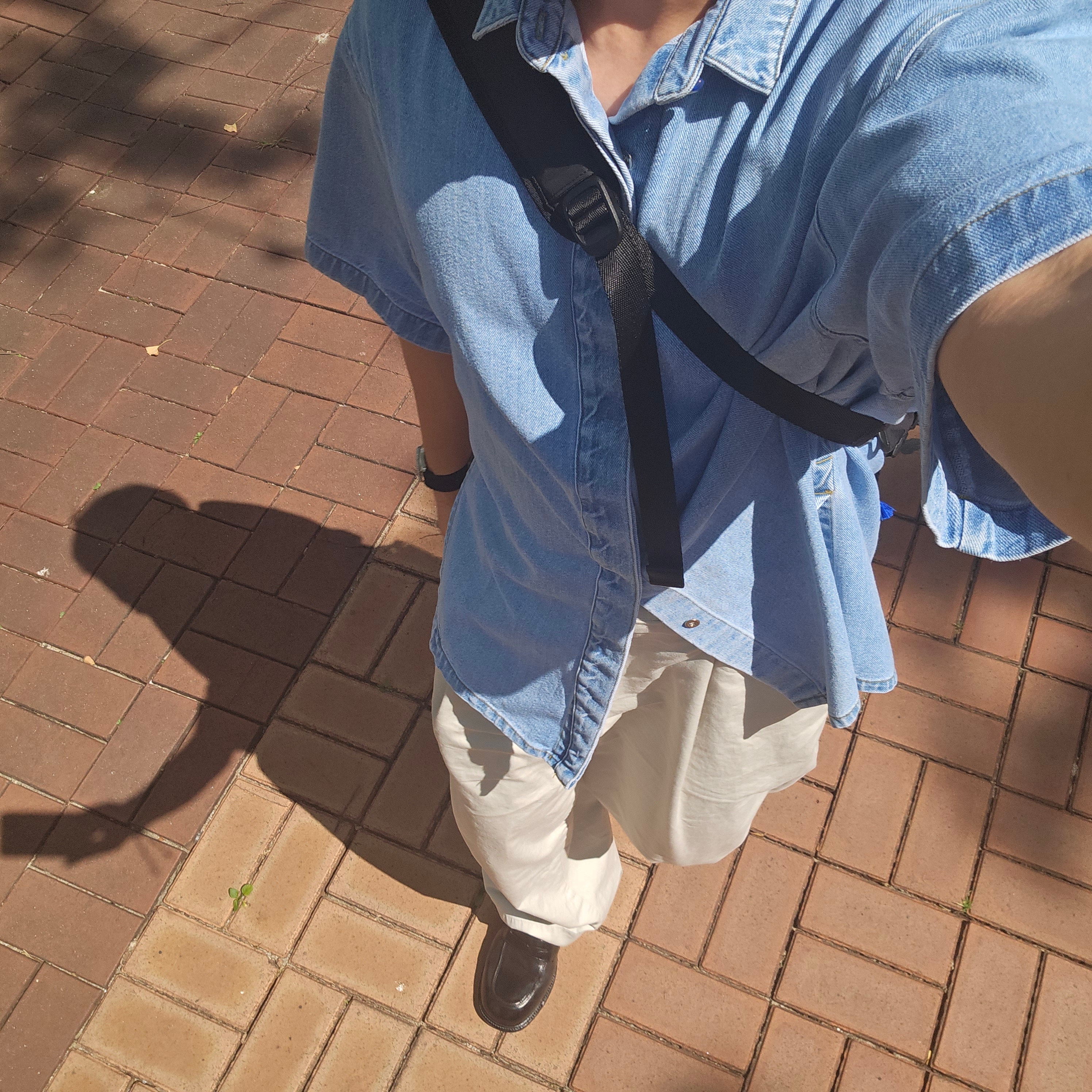 Ader Error Half Sleeve Shirt Product 57 Light Blue, Ader Error Badin Backpack Noir 착용 스타일 - 1