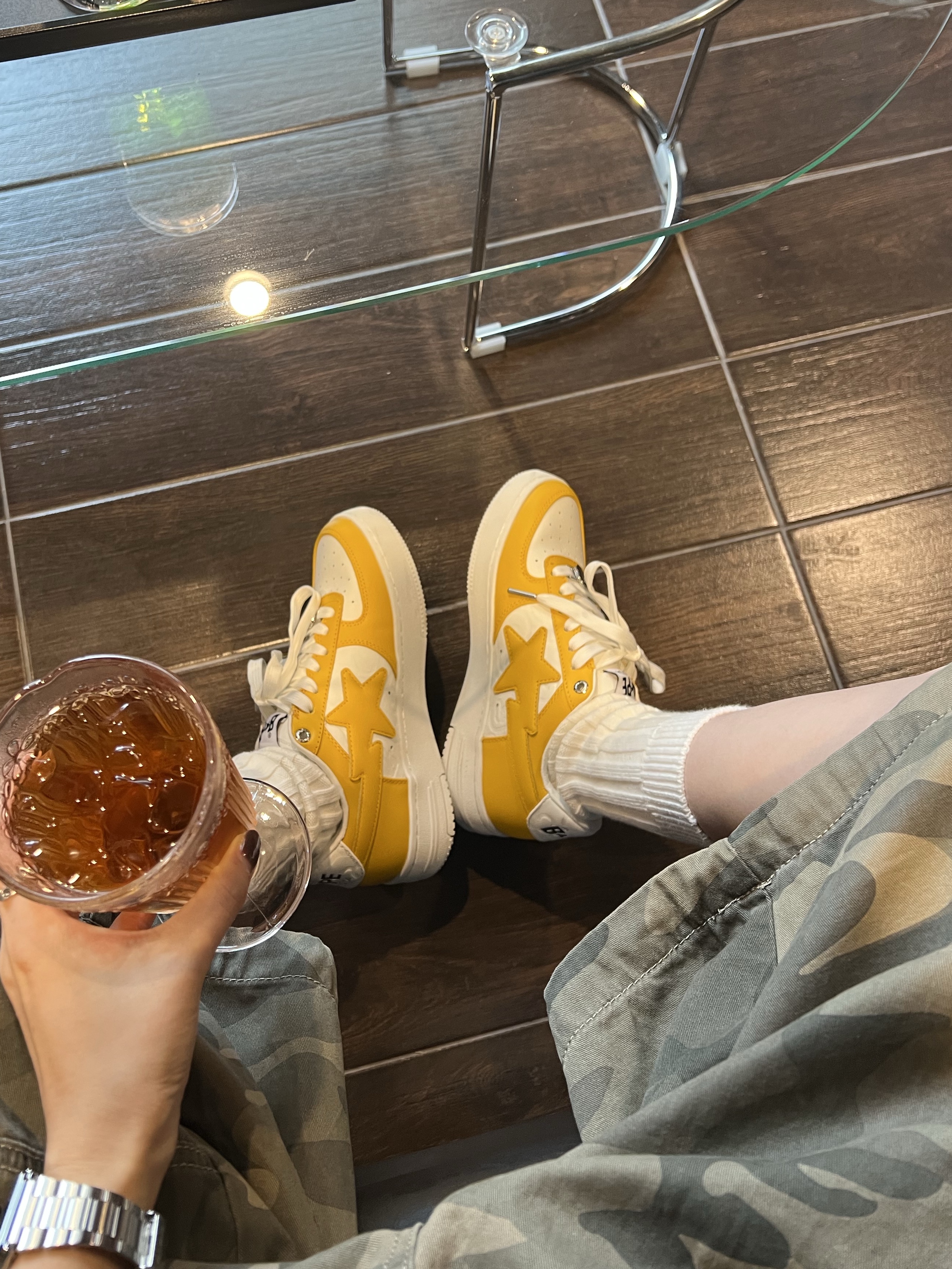 (W) BAPE Sta #3 Orange, Human Made Heart Necklace Red 착용 스타일 - 5