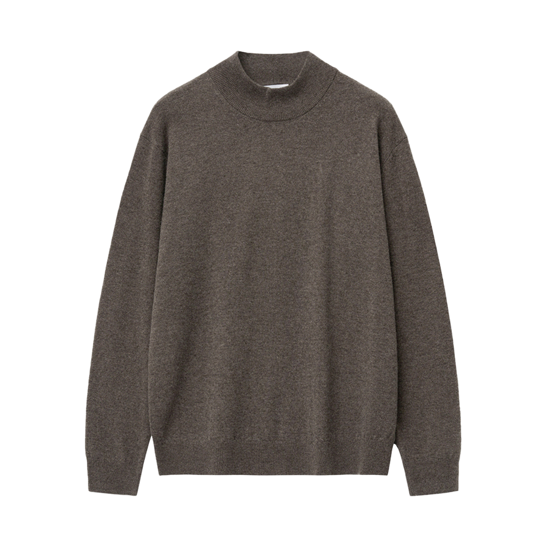 TNSW5F106W2 TNGT Cashmere Mock Neck Knit Top Brown