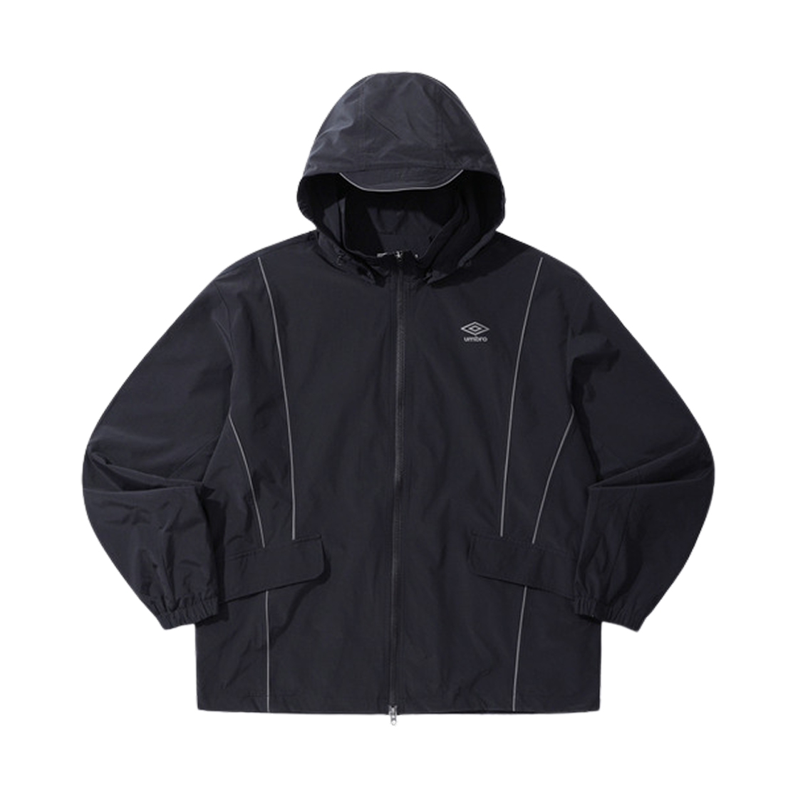 UP321CJK92 Umbro Futurism Hooded Detachable Windbreaker Black