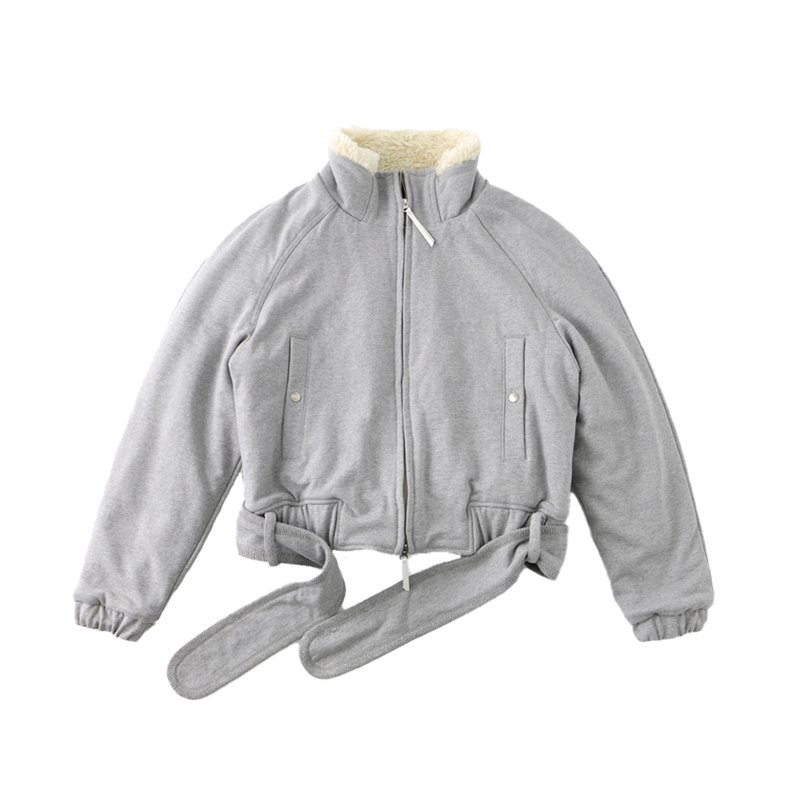 울리카 상투스 우먼 벨트 집 자켓 그레이 - 25FW(Ulika Sanctus Women Belt Zip Jacket Grey - 25FW)