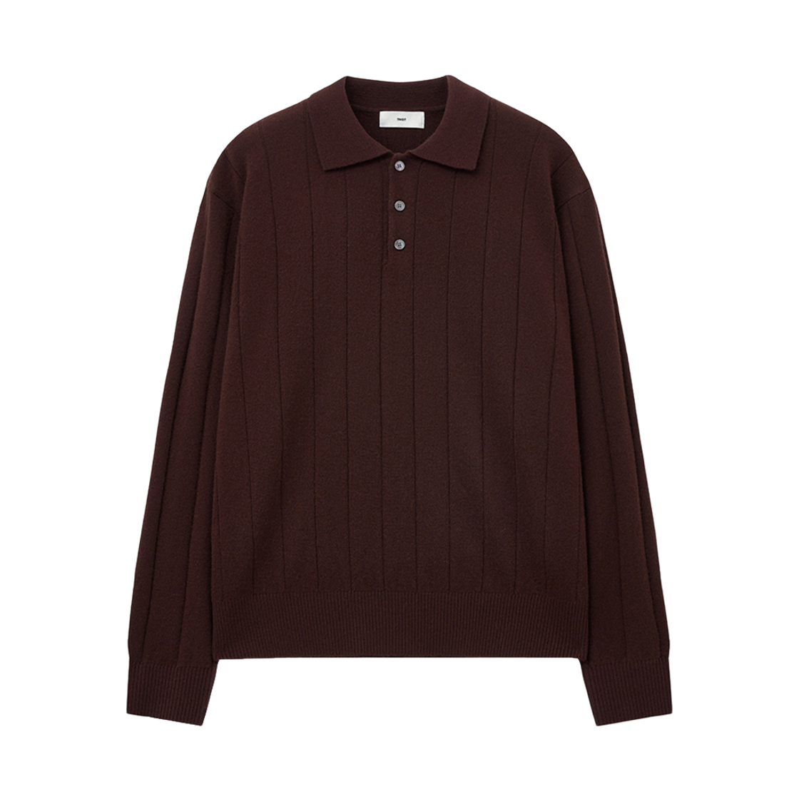 TNSW5F111D2 TNGT Oversize Rib Polo Knit Top Burgundy