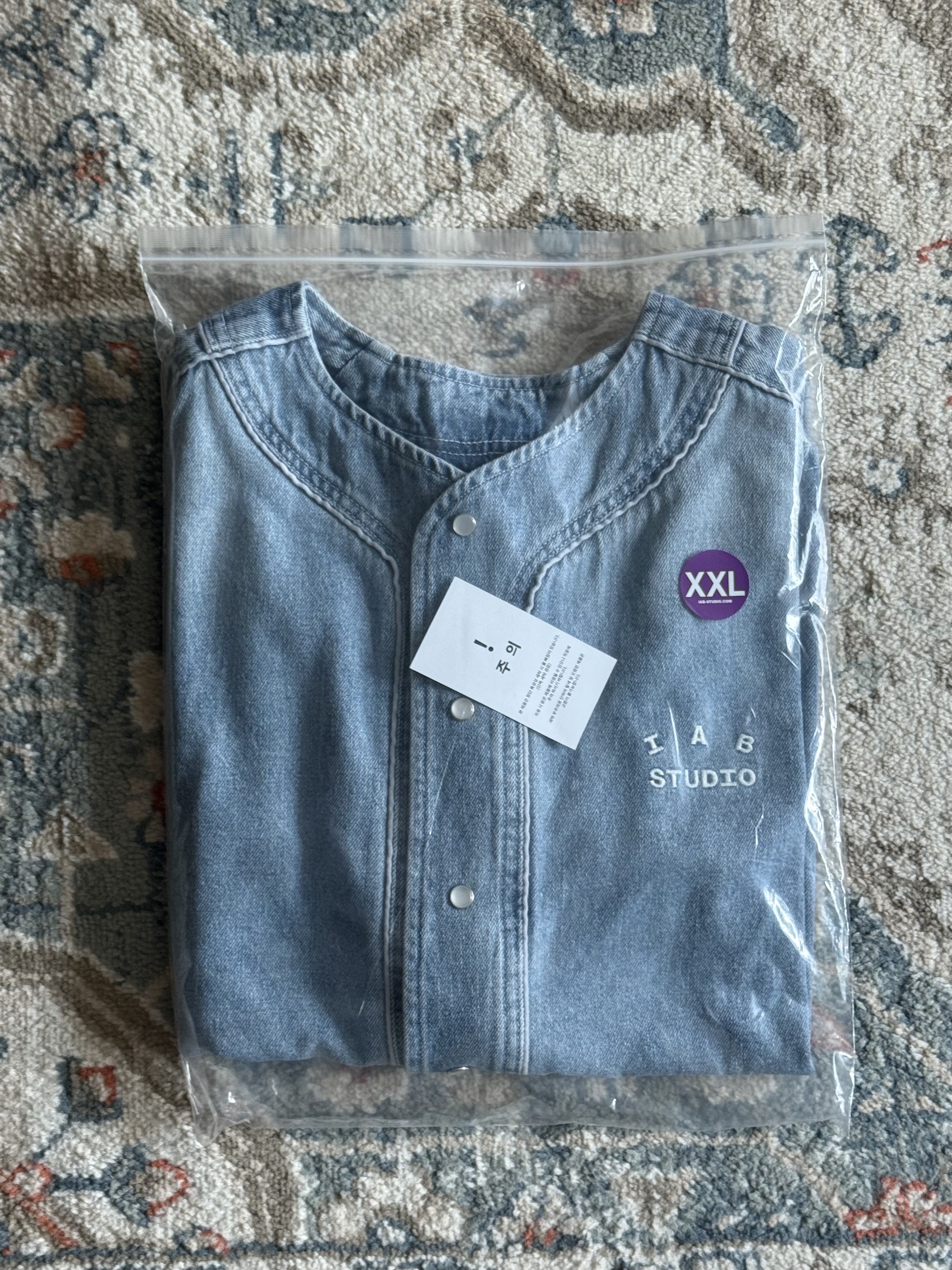 IAB Studio Denim Baseball Jersey Blue 착용 스타일 - 1