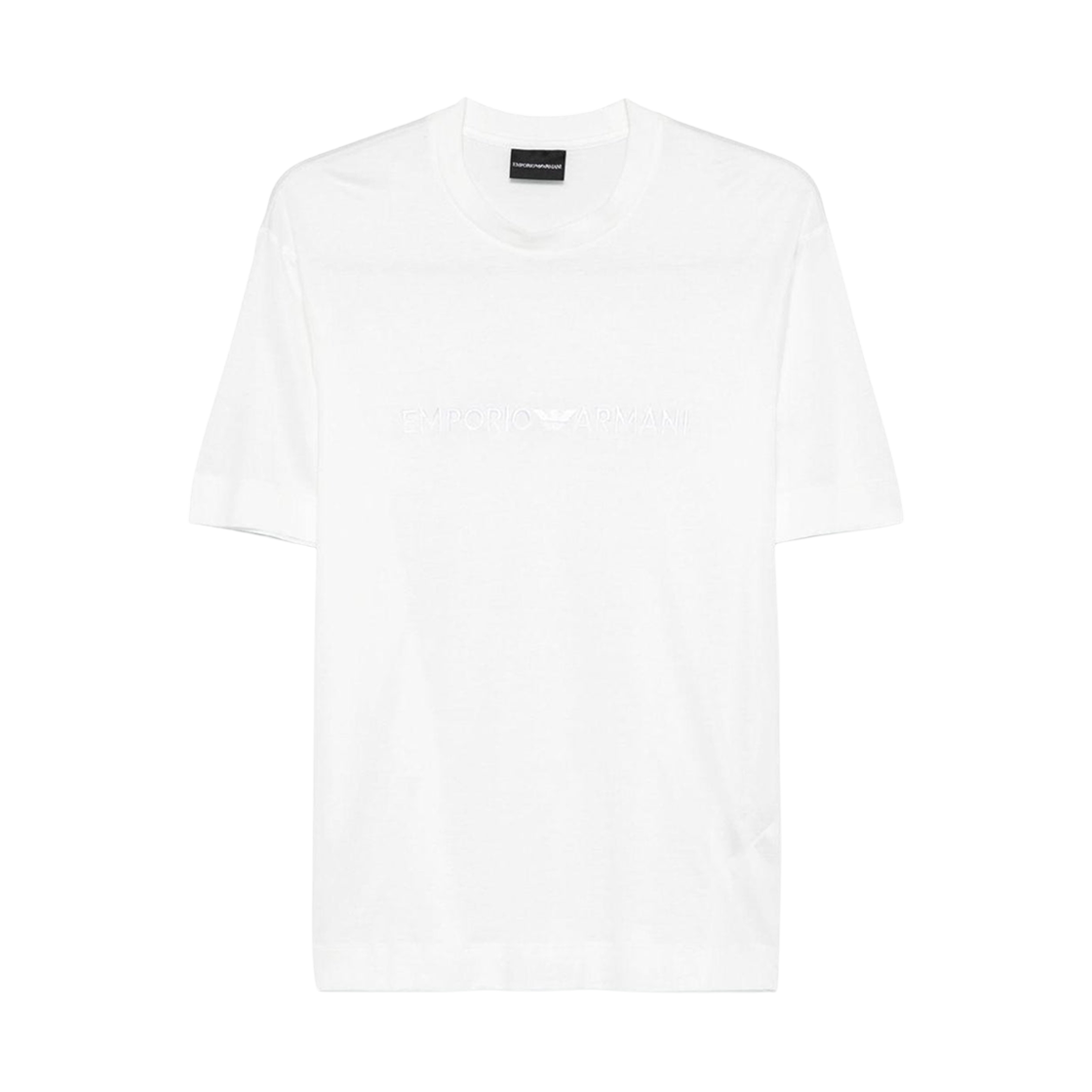 EM001070AF13747U0003 Emporio Armani ASV Jersey Lyocell Blend T-Shirt with Embroidery White