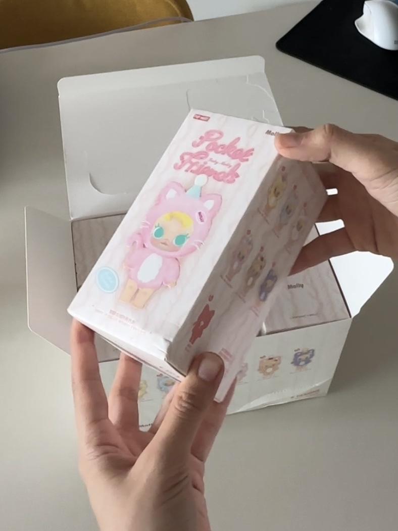 Pop Mart Baby Molly Pocket Friends Series Vinyl Plush Pendant (6 Blind Boxes) 착용 스타일 - 3