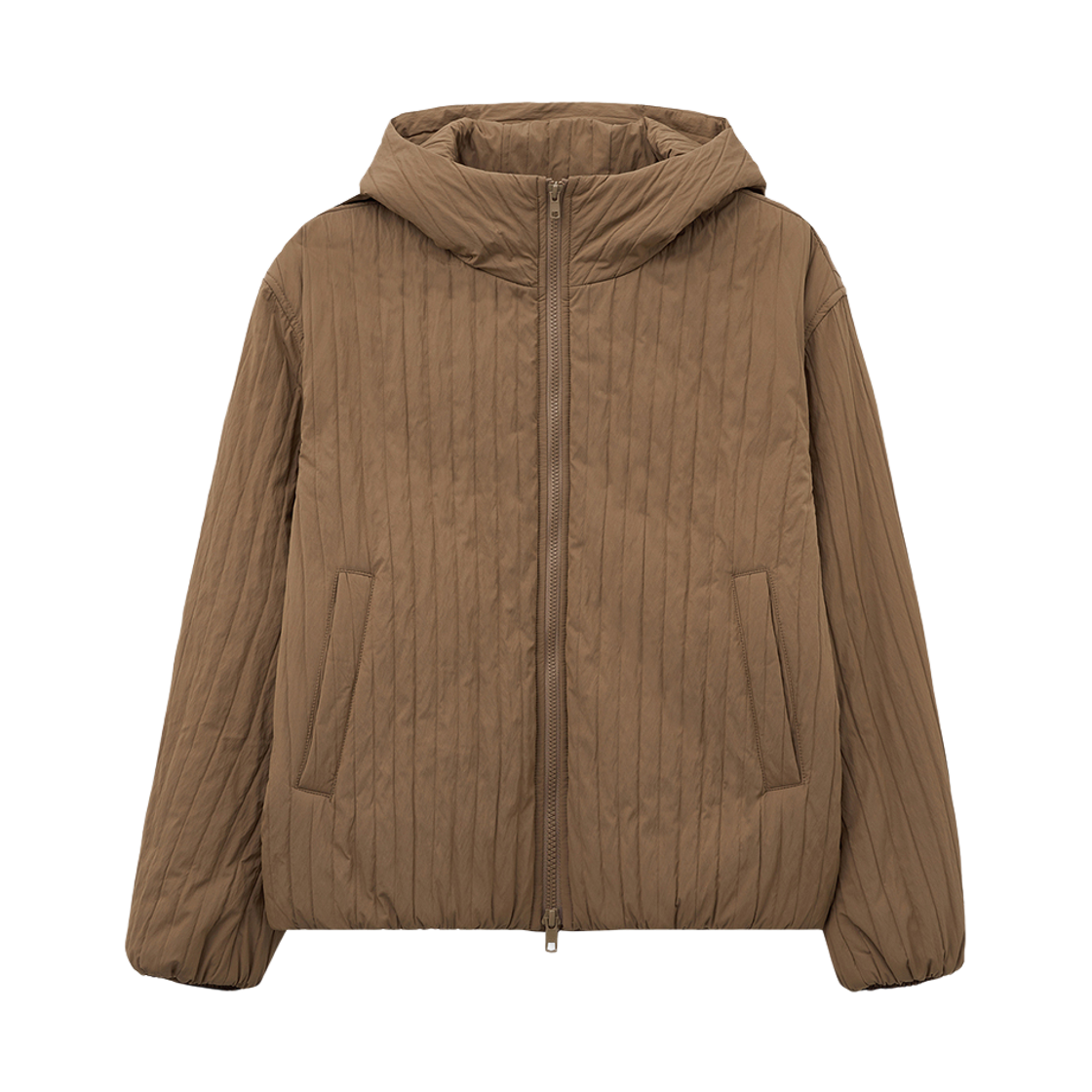 TNJU5F107W2 TNGT Light Padded Hoodie Jacket Orange Brown